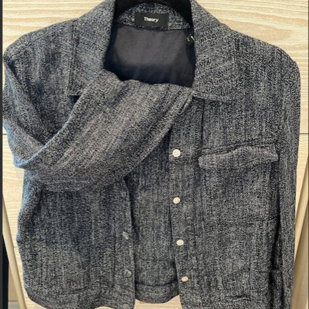 Theory trucker jacket, linen, S, great condition